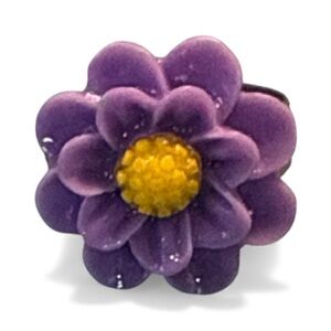 Vintage Purple Flower Costume Ring Adjustable